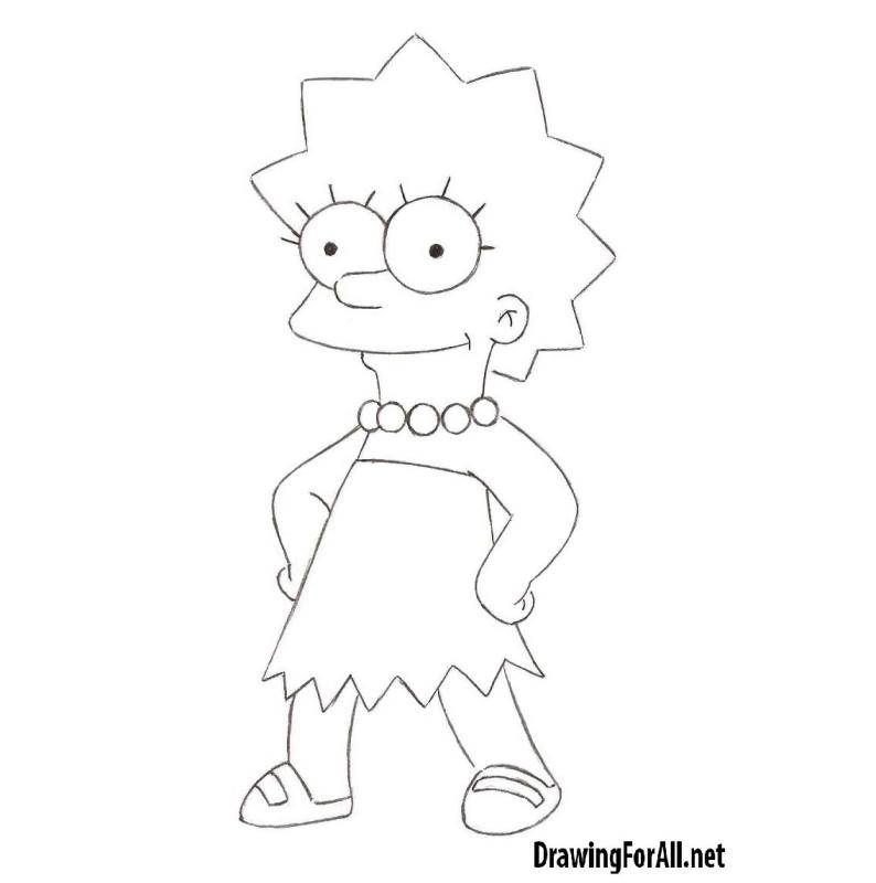 Лиза симпсон раскраска