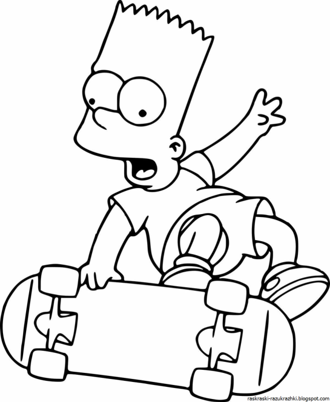 Барт симпсон на скейте