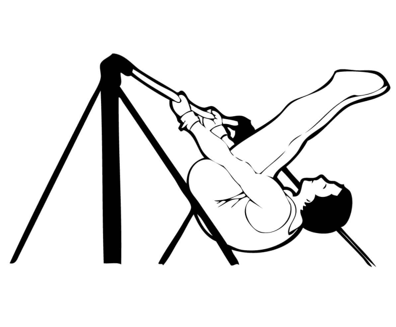 Раскраска перекладина гимнастическая