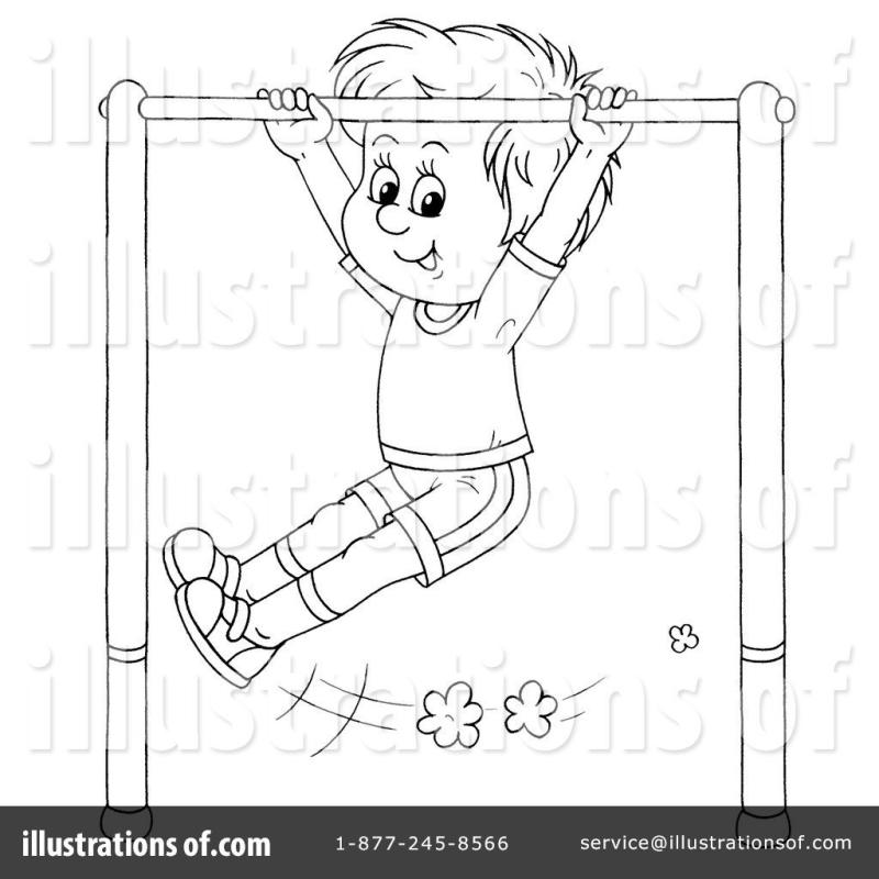 Подтягивание раскраска для детей