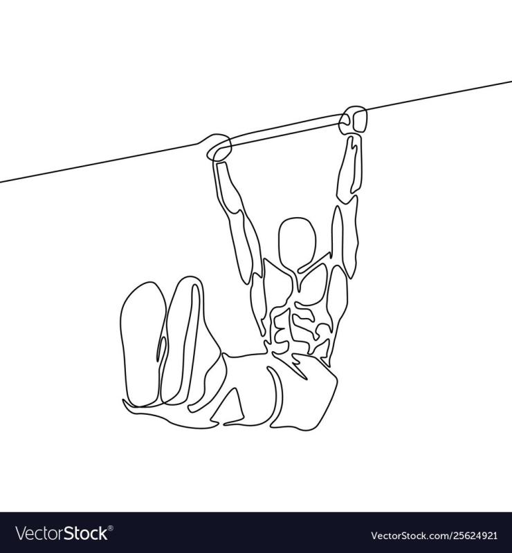 Висит на турнике рисунок