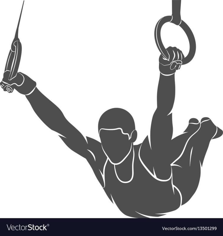 Гимнаст на кольцах силуэт