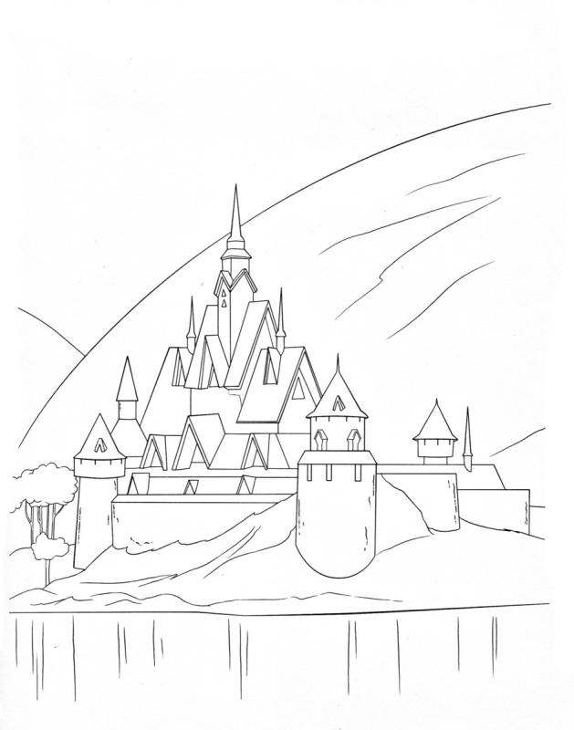 Замок снежной королевы разукрашка