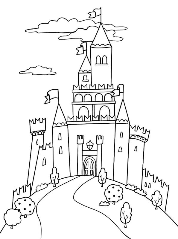 Сказочный замок в холодных тонах