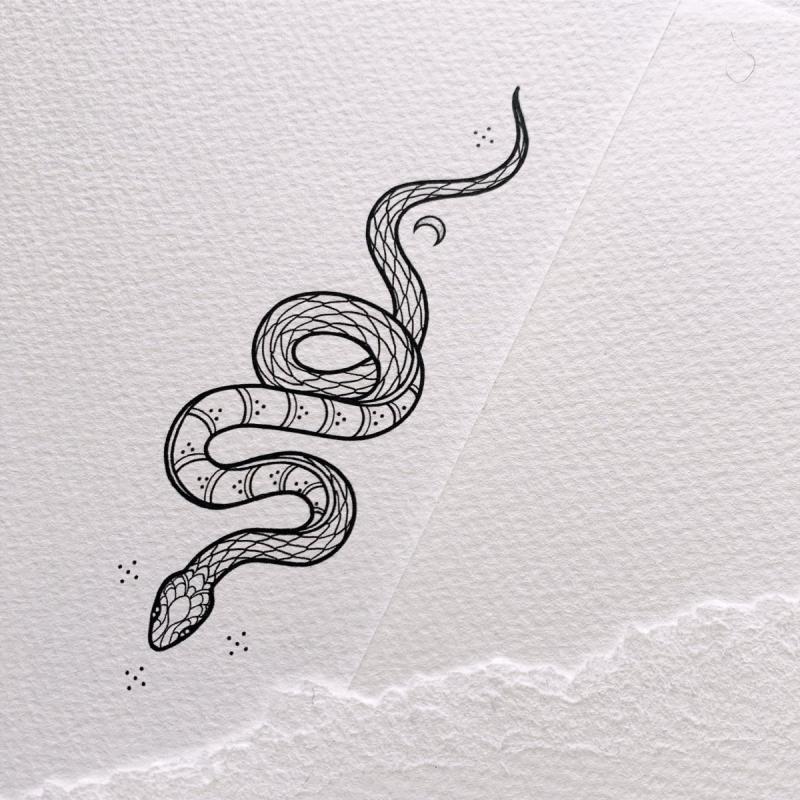 Эскиз змеи в разных стилях