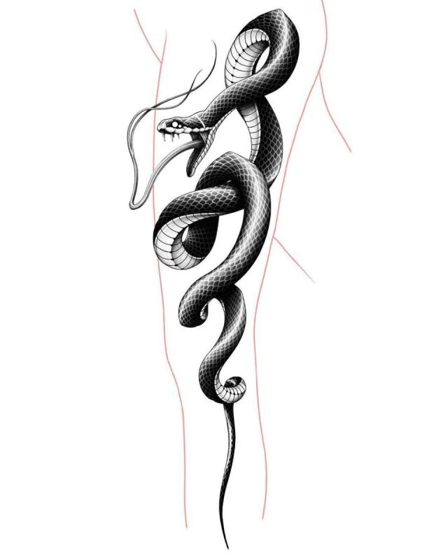 Змея арт тату