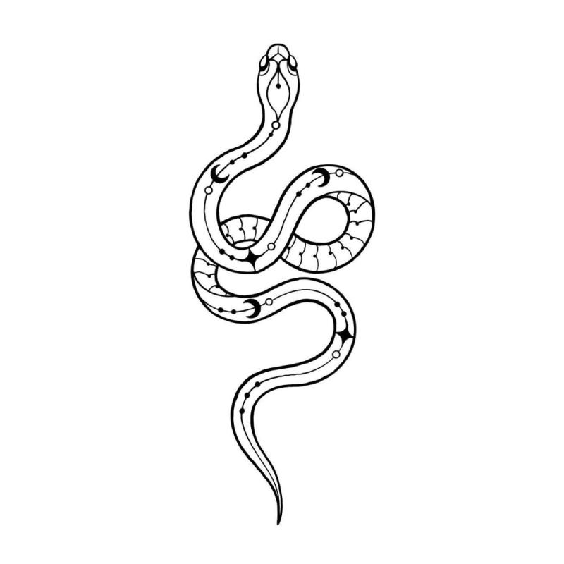 Тату змея маленькая эскиз