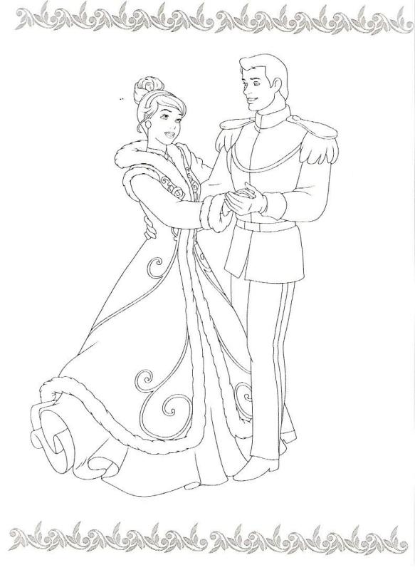 Раскраска Золушка на балу