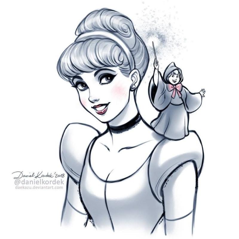 Золушка рисунок карандашом