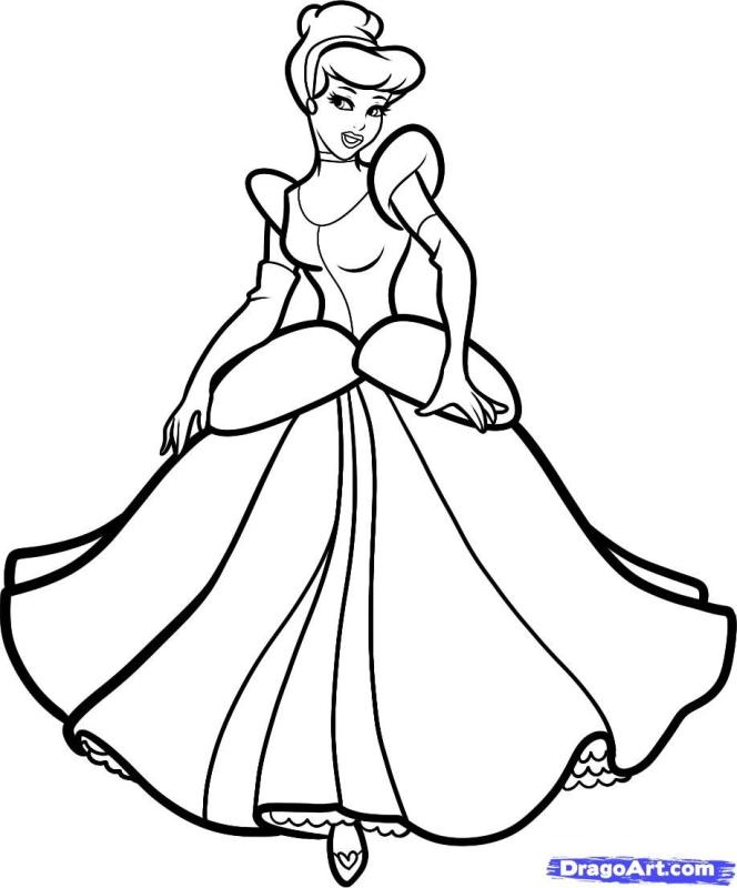 Рисунок золушки карандашом