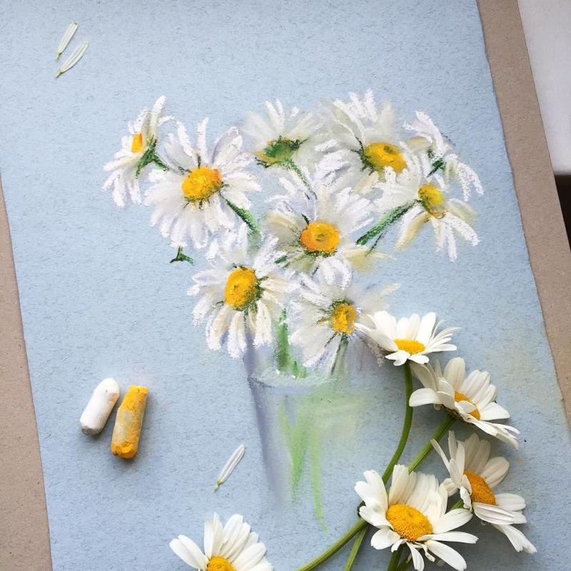 Ромашки на холсте