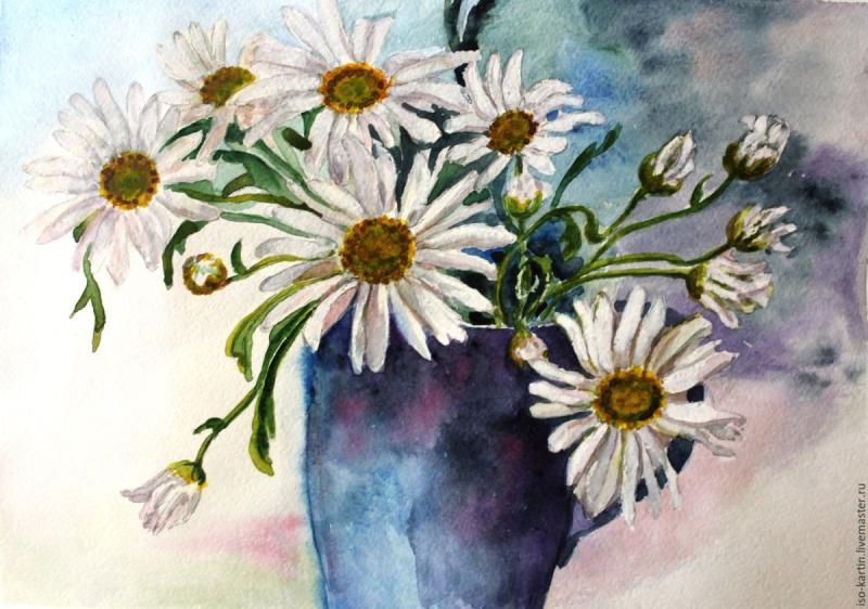 Картины с ромашками в банке