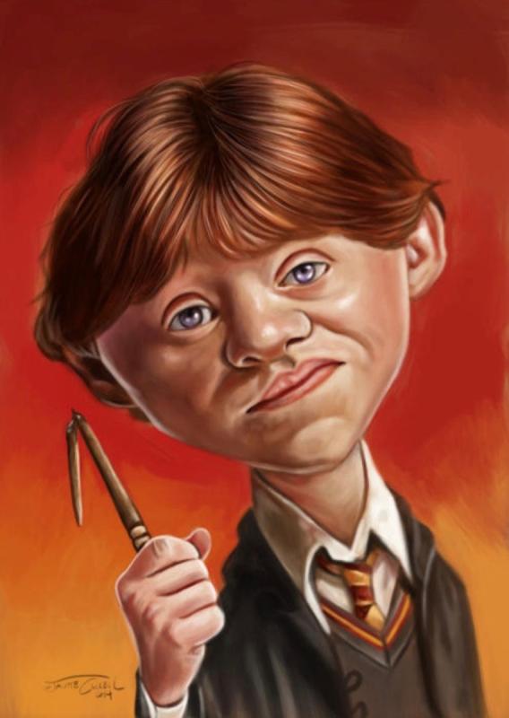 Эстетичный портрет Рона Уизли по клеточкам