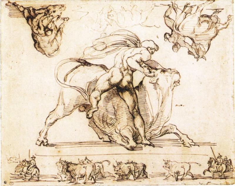 Теодор Жерико человек повергающий быка