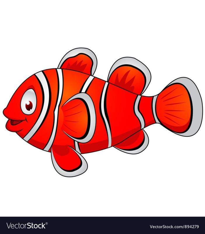 Красные мультяшные рыбки