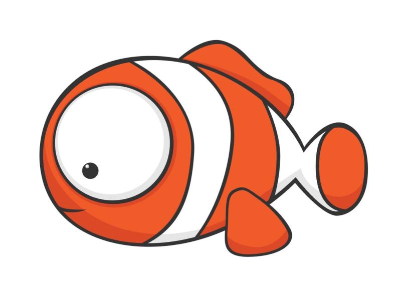 Рыба клоун красками