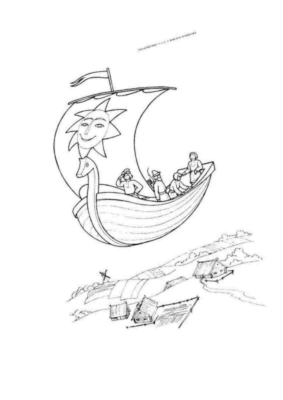 Раскраска к сказке Летучий корабль