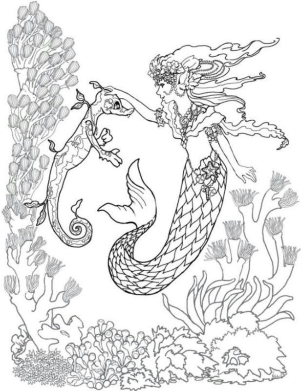Раскраска морские Русалочка