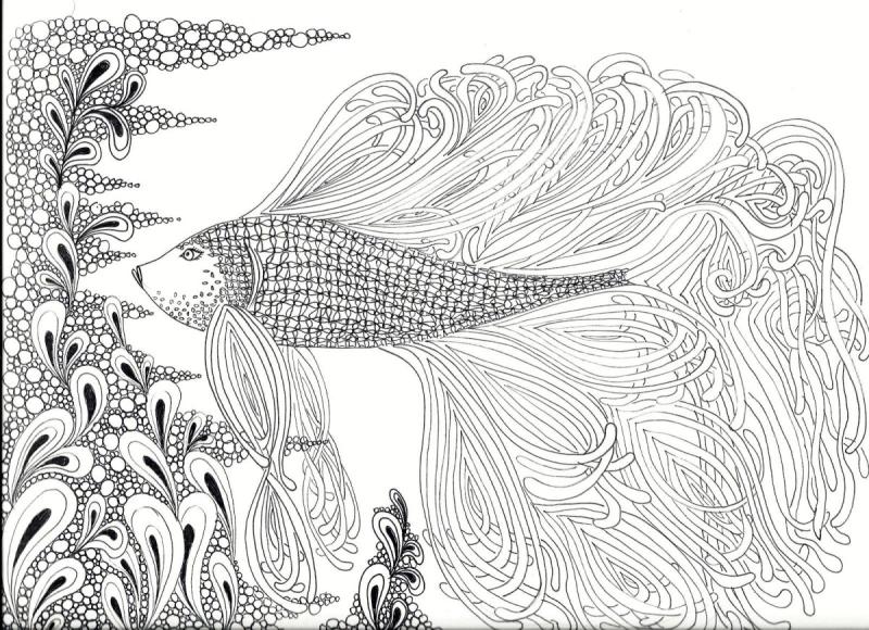 Сложные раскраски рыбы