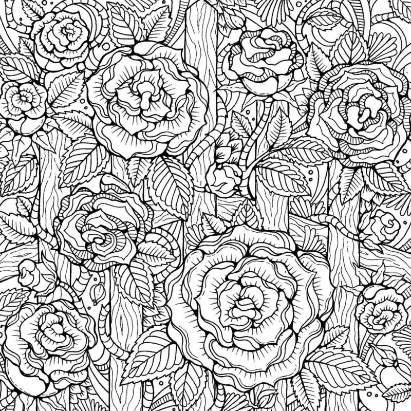 Раскраски антистресс цветы на весь лист