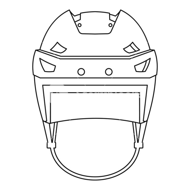 Шлем хоккейный сбоку вектор