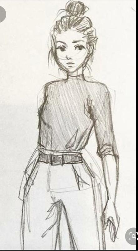 Зарисовки девушек карандашом в полный рост