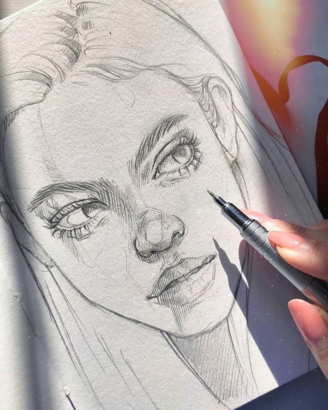 Скетчи карандашом простые