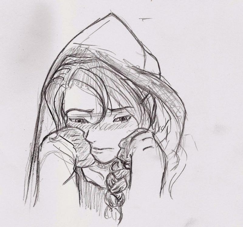 Грустные скетчи карандашом
