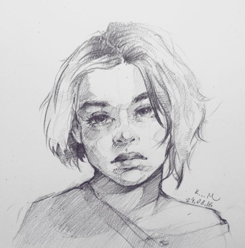 Наброски портретов карандашом