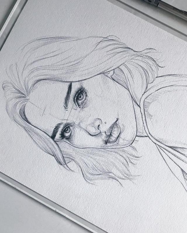 Наброски лица человека