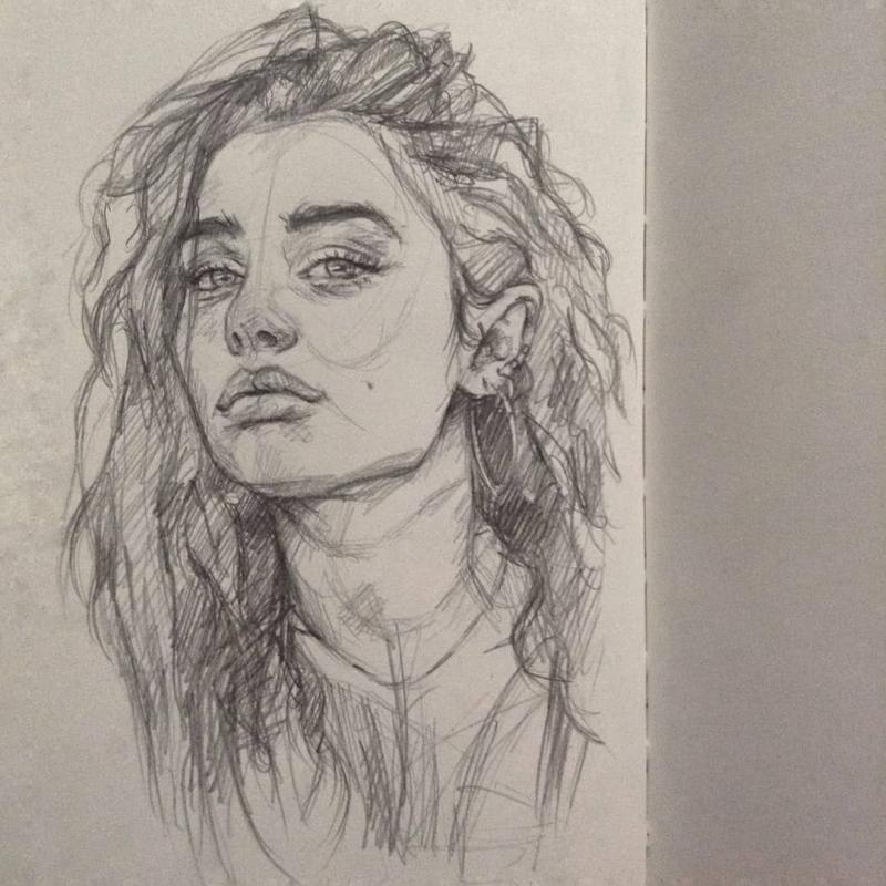 Наброски портретов карандашом