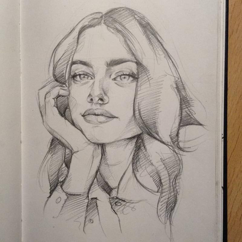 Наброски портретов карандашом
