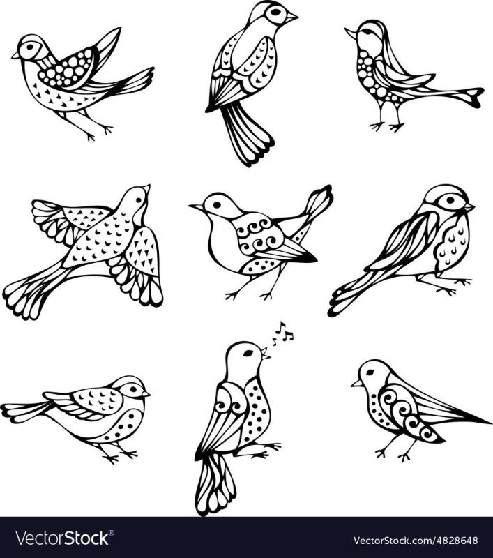 Маленькие птицы рисунок