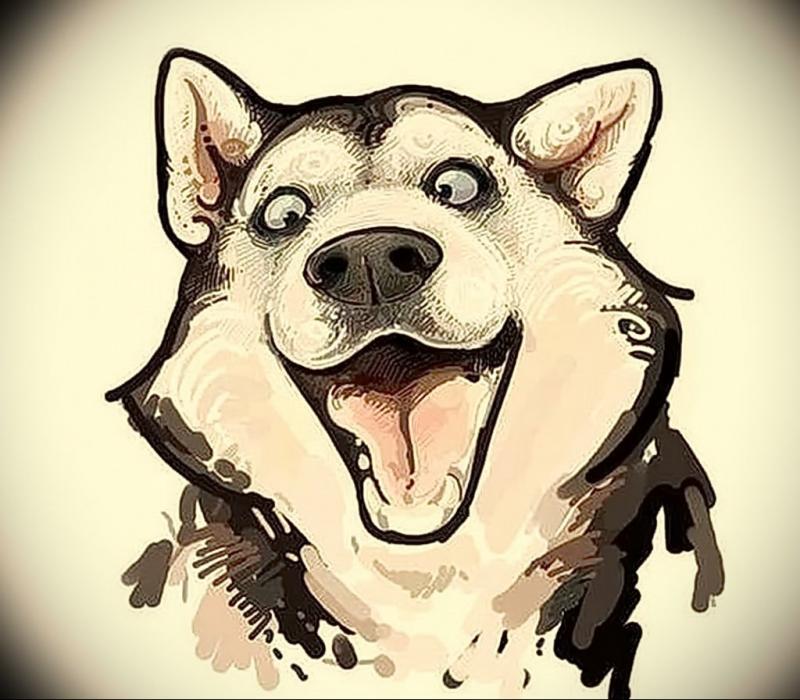 Лайка простым карандашом