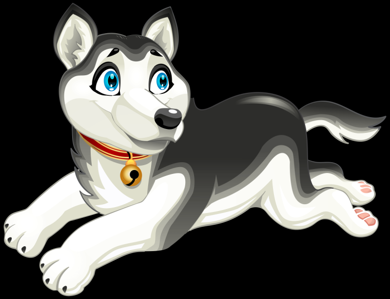 Собака хаски контур