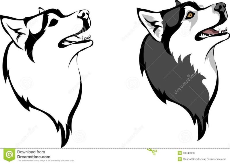 Собака хаски мультяшная