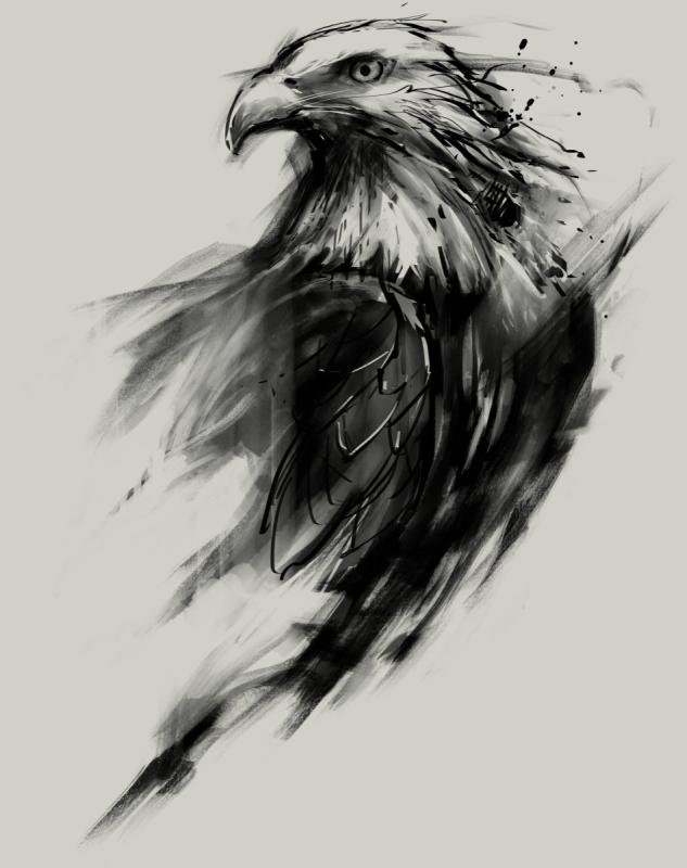 Ястреб тату эскиз