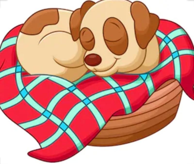 Щенок спит мультяшный