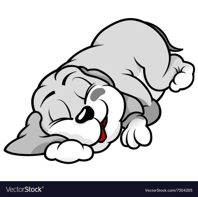 Векторная мультяшная собака спит
