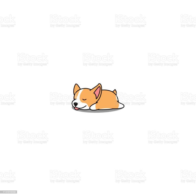 Щенок лежит рисунок