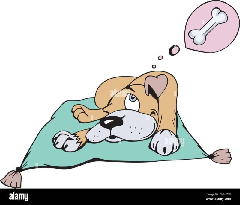 Собачка лежит мультяшная
