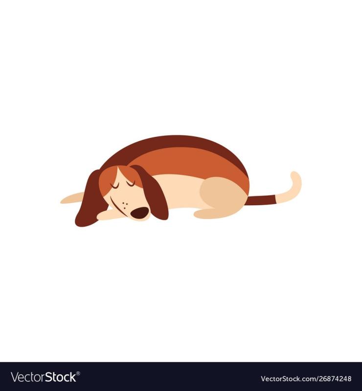 Щенок спит мультяшный