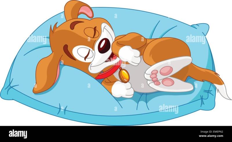 Мультяшная собака спит