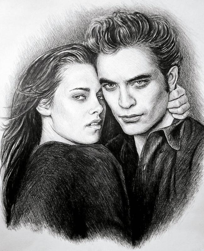 Портрет Эдварда Каллена и Беллы