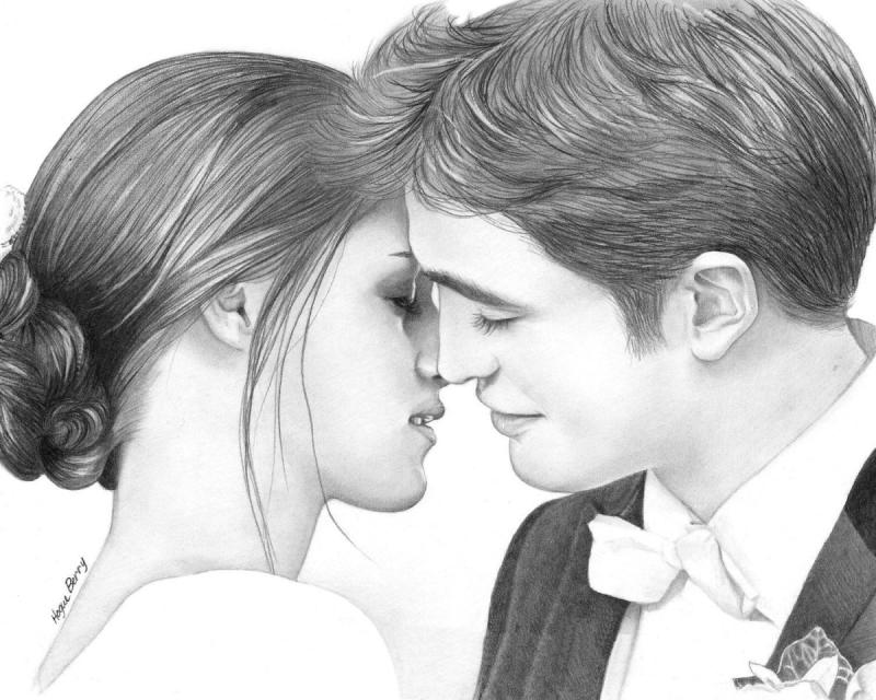 Белла и Эдвард для срисовки