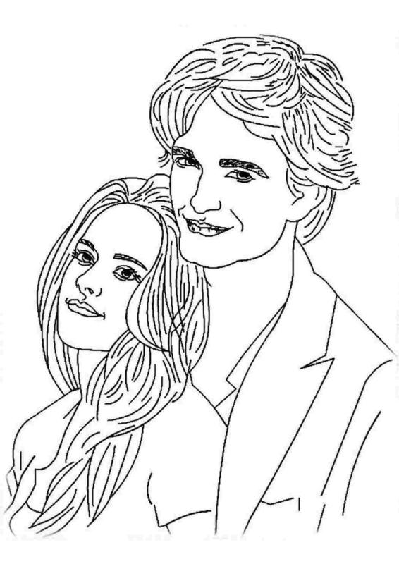 Белла и Эдвард раскраска