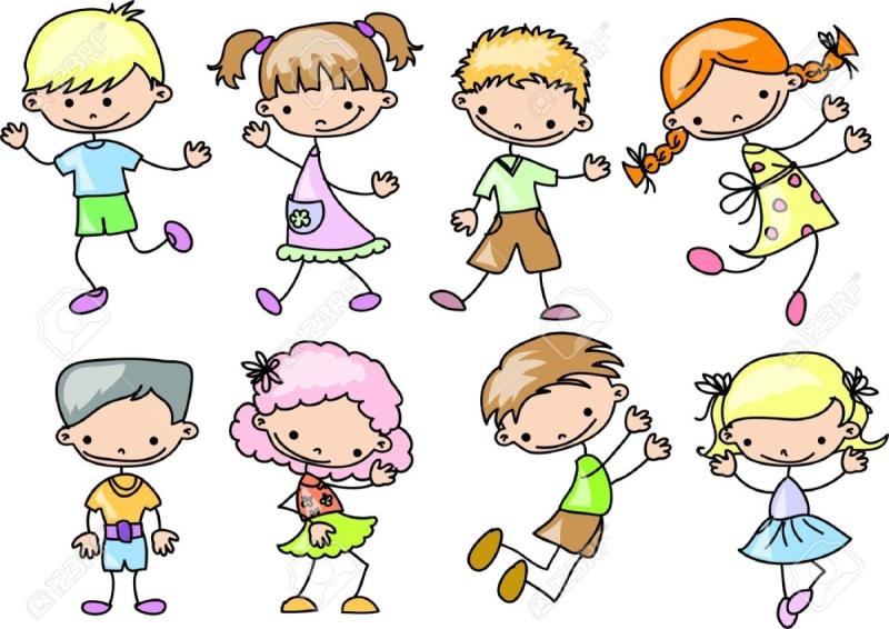 Дети танцуют на празднике рисование