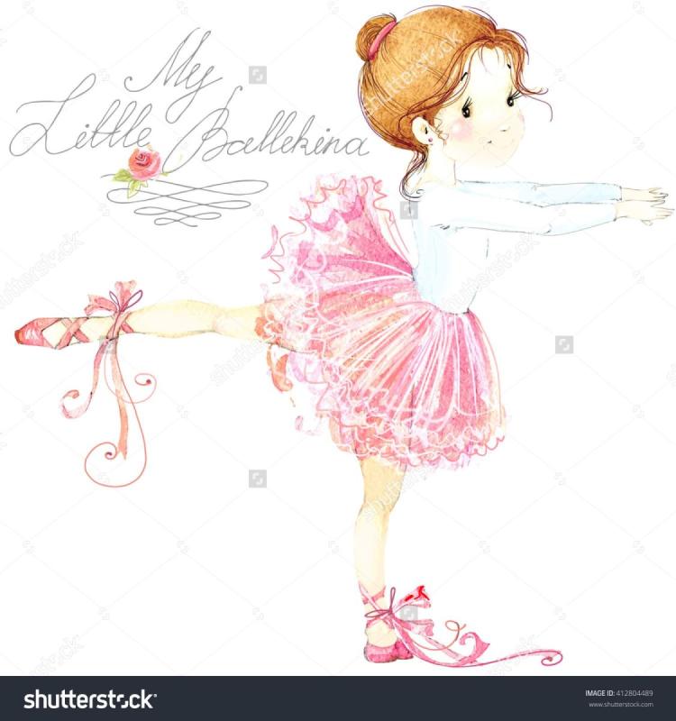Девочка балерина акварель