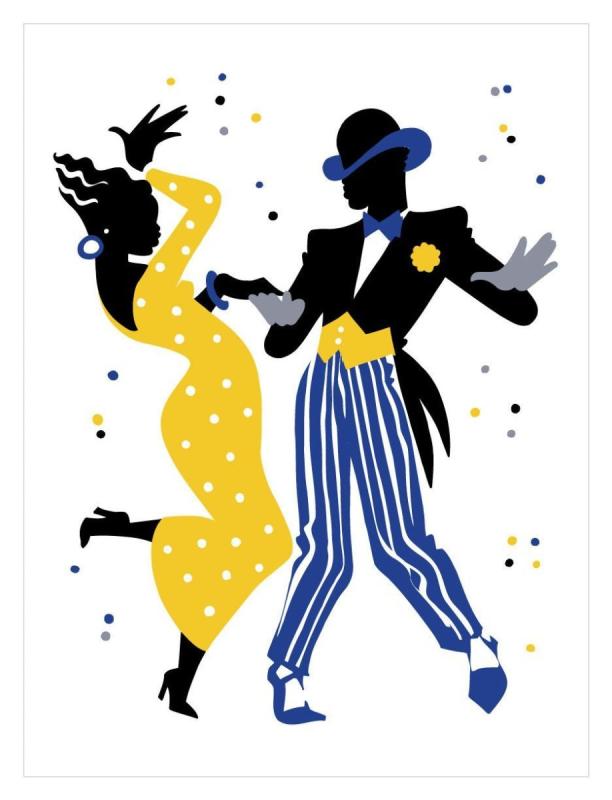 Силуэты танцующих стиляг