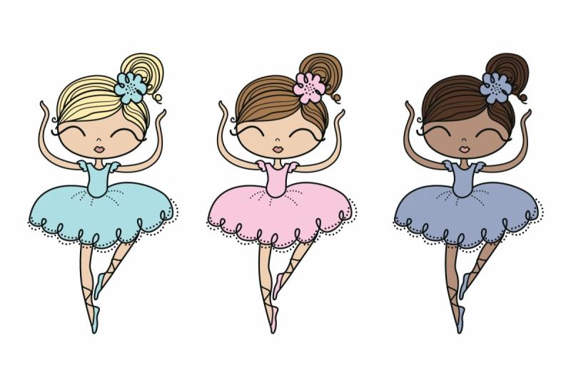 Стикеры милые балеринки